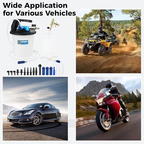 طقم نازف فرامل فراغ 3 لتر، سائل فرامل هوائي لشخص واحد وأداة استخراج نزيف القابض مع زجاجة إعادة تعبئة 1 لتر و18 محولًا إضافيًا in Kuwait