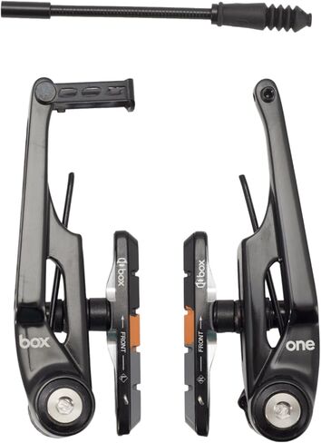 Box One 108 Millimeters Oversized V Brake with Sealed Bearing Pivots, Flexible Cable Noodle, Cold Forged Arms & 2 Millimeters Allen Key Tensions Bolt, Black in Saudi Arabia