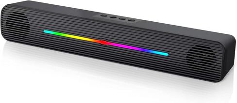 Computer Speakers for Desktop pc, Bluetooth and 3.5mm Aux-in Computer SoundBar Speaker for Laptop, PCs, Monitor, Xbox, Tablets, TV, Wireless Gaming Speakers with Lighting and Strong Bass in Kuwait