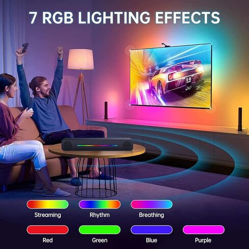 Computer Speakers for Desktop pc, Bluetooth and 3.5mm Aux-in Computer SoundBar Speaker for Laptop, PCs, Monitor, Xbox, Tablets, TV, Wireless Gaming Speakers with Lighting and Strong Bass in Kuwait