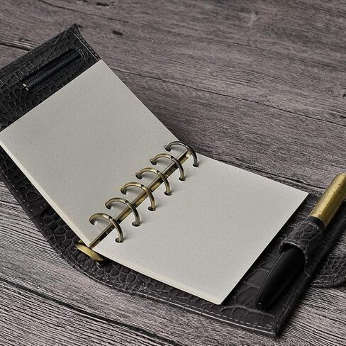 Moterm A7/مدخل مخطط الجيب، 4 عبوات منظم دفتر الملاحظات لإعادة تعبئة الورق، ورق سميك 3.25 × 4.85 بوصة 100 جرام لكل متر مربع (A7/جيب، مبطن) in Kuwait