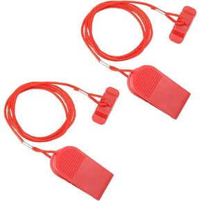 Treadmill Safety Key, 2PCS Treadmill Universal Safety Key Running Machine Key Magnet Treadmill Key Rectangle Red