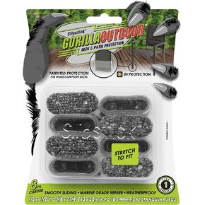 Slipstick GorillaOutdoor Berber Furniture Feet Pads with Clear Sleeve Sock (8 Pack) Weatherproof Outdoor Furniture Sliders for Medium Rectangular Legs