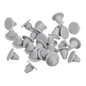 uxcell 38Pcs Silicone Plugs, Rubber Round Snap in Locking Hole Plug for 5-5.5mm Hole, Hole Stoppers Waterproof Hole Plug for Metal Tube, Furniture End Caps Inserts, Grey