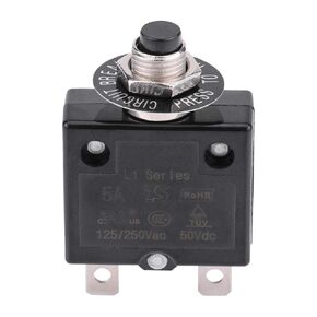 Thermal Circuit Breaker, Circuit Breaker 5A 8A 10A 15A 18A 20A 30A Optional Reset Thermal Switch, 125-250V AC 50V DC Over Current Overload Protector Push Button Circuit Breaker(20 Amps)