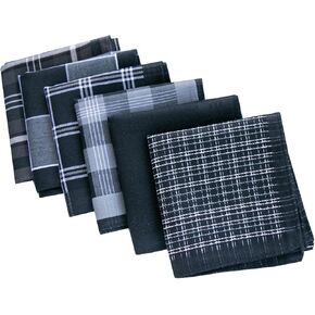 MZLIU Handkerchiefs for Men 100% Cotton Plaid Pocket Squares Set 7 Pack