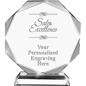 Sales Excellence Crystal Awards, 6.75" Custom Sales Excellence Award with Engraving Included Prime