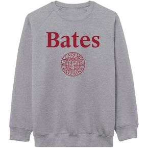 Barnesmith Bates College BAT Bobcats Crewneck Sweatshirt, Heritage, Charcoal Grey, X-Large