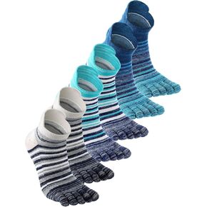 3 Pairs Women Men Toe Socks Cotton Ankle Toe Socks Five Toe Socks Toe Separator Socks for Athletic Running