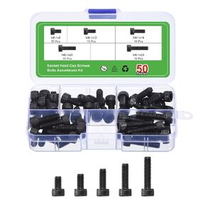 uxcell Hex Socket Bolt Kits (M6), Grade 12.9 Carbon Steel Hexagon Socket Drive Screw, Black
