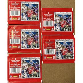 2024 Panini Football Sticker and Card Collection Gift Lot 5 Sealed Packs 25 Stickers and 5 Cards Total Possible Rookies and Stars Patrick Mahomes, Jayden Daniels, Caleb Williams and Drake Maye Plus