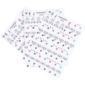 Piano Keyboard Stickers,Removable Piano Keyboard Note Labels Bold Large Letter Piano Stickers for Piano Beginners Learning 88/61/54/49 Keys, 4 Sheet