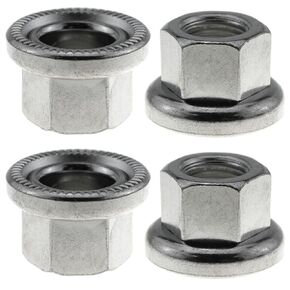 4PCS Silver M10 Bicycle Alloy Steel Hub Nut Rear Axle Nut Flange Nut Bicycle DIY Modification Part for Fixing Bicycle Gears
