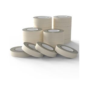 SWRT Masking Tape 1 inch x 55 Yards x 24 Rolls (1320 Total Yards), Adhesive Painting Tape Bulk for General Purpose Beige White Color for Painting, Crafting, School Stationery, Arts, Home Use etc