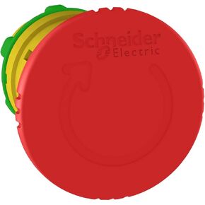Schneider Electric ZB5AS844 Harmony XB5 Emergency Stop Push-Button Head, Dark Grey Plastic Bezel, Fits 22mm Diameter Cutouts, Trigger and Latching Turn to Release, 40mm Red Mushroom