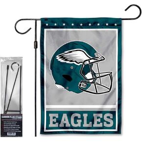 WinCraft Eagles Helmet Garden Flag and Stand Pole Holder Mount