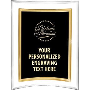 Crown Awards Lifetime Achievement Acrylics - 9" Picturesque Freestanding Acrylic Frame Lifetime Achievement Presentation Award, Free Customization Prime
