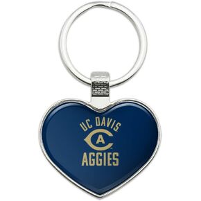 UC Davis Aggies Logo Keychain Heart Love Metal Key Chain Ring