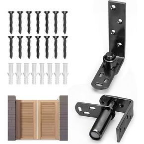 Saloon Door Hinges,Cafe Door Hinge,Self-Return Double Swinging Door Hinge,Saloon Doors Swinging,Bar Door Hinge,Swinging Door Hardware,304 Stainless Steel,45Lbs Load Bearing(Black)