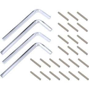 Spring Hinge Tension Pin Metal Dowel Pegs Shelf Support Replacement Kit for Self Closing Garage Door Closer Hinge (24x Shelf Pins and 4X Hex Wrenches)