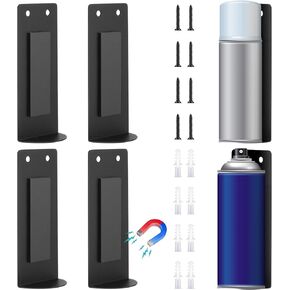 4 PCS رذاذ الأيروسول المغناطيسي يمكن أن يحمل Metal Magnet Toolbox حامل زجاجة الحائط رف زجاجة الرف ميكانيكي رف ميكانيكي رف تخزين مربع للأداة للمرآب ، الأسود in Kuwait