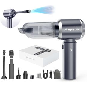 Car Vacuum Cleaner, 15000PA Suction, 3 * 2000mAh Battery, Type-C Rechargeable, Handheld Vacuum Cordless for Car, Home, Camping