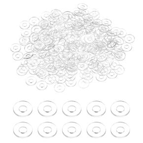 uxcell 240 Pcs M3.5 PVC Flat Washers 3.5mm ID 6mm OD 0.3mm Thick Plain Washer Grommets Plastic Sheet Gasket Fastener Sealing Spacer Gasket Ring Water Hose Washers, Clear