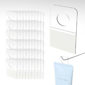500pcs Self Adhesive Tabs Tags Hooks Clear Sticky Hang Tab Plastic Hangers for Retail Store Transparent Hook with Round Hole Pegboard Hangers Folding