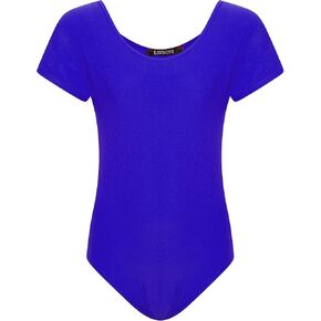 Loxdonz Girls Gymnastics Ballet Short Sleeve Leotard Tank Top – Soft Stretchy Bodysuit for Dance, Gymnastics Top