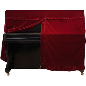 Bnineteenteam 5 Colors Fashionable Upright Full Piano Dust Cover Full Piano Cover(Red)