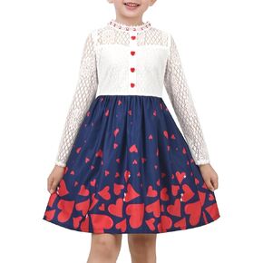 Sunny Fashion Girls Dress Lace Pearl Plum Blossom Elegant Princess Dress