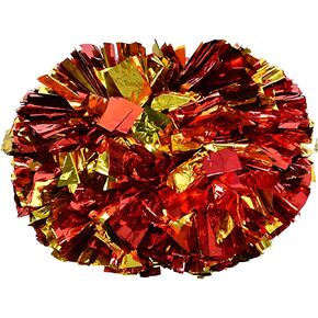 Cheerleader Poms, 1Pc Handheld Dance Party School Sports Competition Pompoms (Red+Gold)