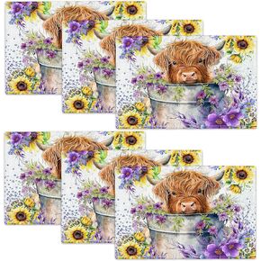 Wolf Placemats Set of 4 Wolf Arctic Snow Mountain Table Mats Washable Place Mats Gifts for Home Party Indoor Kitchen Dining Table Decoration 12x18 Inch