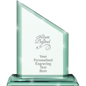 8.5" Personalized Crystal Trophy- Achievement Ivy Jade Crystal Award with Customized Engraving Prime