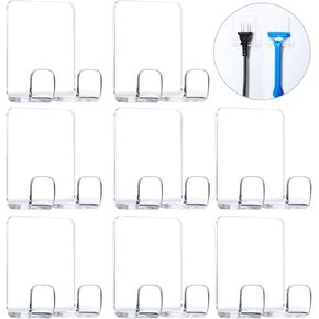 Jetec 8 Pcs Razor Holder for Shower Self Adhesive Shower Hook for Razor Shaver Hook Razor Shower Holder with Acrylic Adhesive Hanger for Razor Bathroom Kitchen Utility Organizer for Plug Towel(Clear)