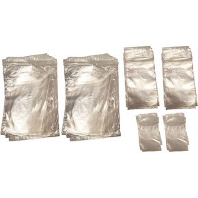 Set of 100 Black Duck Brand Clear Resealable Storage Bags - Sizes Measures - Large Bags - 7.45inx5in, Medium Bags - 5.25inx3in, Small Bags - 3.5inx2in