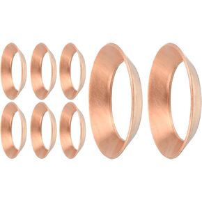 uxcell 12Pcs Copper Flare Gasket, Fit for 5/8" Tube Size, 45 Degree Copper Flare Fitting for Air Conditioner Refrigeration Accessories