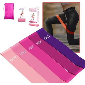 Exercise Bands Resistance Bands Set, Ankle Resistance Bands, Physical Therapy Bands, Resistance Bands for Legs, Stretching Bands, Booty Bands for Working Out, with Carry Bag, Set of 5