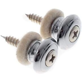 Guitar Straplock, 2pcs Mushrooms Head Guitar Strap Buttons Strap Locks Guitar Parts for Acoustic, Ukulele, Martin, Banjo, Electric and Bass Guitars Strong Straps Locks Snug, Chrome