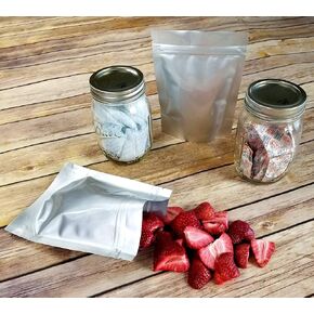 Resealable Stand Up Mylar Bags/Pouches - 7.5 Mil 5"x7"x3" - Genuine Aluminum Foil-Lined Gusset Bag for Long Term Food, Freeze Drying, Survival Storage Container (50 and 100) (50)
