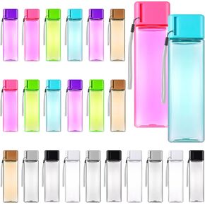Olgaa 24 Pcs Water Bottle Bulk 16oz Kids Water Bottle Reusable Leak Portable Plastic Sports Drink Water Bottles With Handle Strap for Cycling Camping Hiking Gym Yoga (Mix Colors)