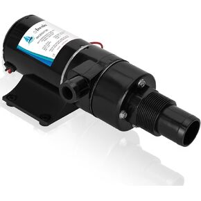 12V Portable Run-Dry Macerator Waste Pump for Jabsco 18590-2092, 12 GPM Self Priming Macerator Pump with Thermal/Ignition Protection manual pulverization, RV Waste Pump for RV Yacht Toilet Kitchen