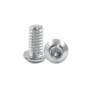 1/4-20 x 1/2" Button Head Socket Cap Bolts Screws, 18-8 Stainless Steel Bright Finish, Full Thread, Allen Hex Drive, 25 PCS