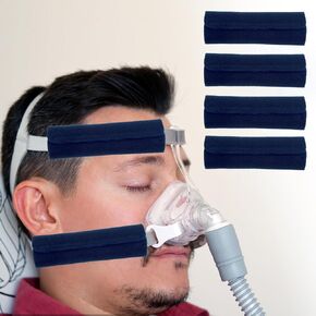 4 Packs Strap Cushions,Strap Covers, Soft Face Mask Cushion Covers Most Full Headgear Strap to Reduce Headgear Pressure and Prevent Cheek Indentation Discomfort（Dark Blue)