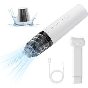 Portable Vacuum Cleaner, Cordless car or Home high Power Handheld Vacuum Mini Vacuum Cleaner, 16KPA Strong Suction Vacuum Cleaner, Type-C Charging Interface, White, T56HR