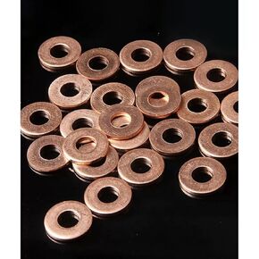 M6 Copper Washers Flat Flat Ring Oil Seal Sump Plug Gasket Sealing Fitting Washers M6 x 18 x 1mm, 40 Pcs