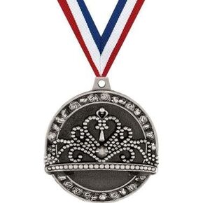 Crown Awards Beauty Pageant Medals - 2" Silver Beauty Medals Prime