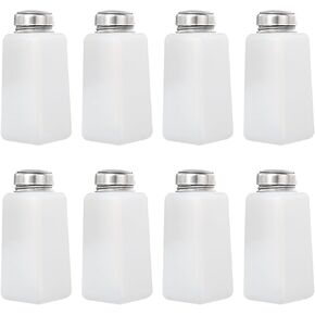 MECCANIXITY Solvent Alcohol Dispenser 250ml/8.5oz White Push Down Liquid Dispenser Pump for Acetone Cleanser Polish Remover Makeup 8Pcs