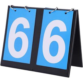 Vbestlife Tabletop Flip Scoreboard 2/3/4 Digit Portable Flip Sports Scoreboard Score Counter Scorekeeper for Table Tennis Basketball Football Baseball Vollyball(2digit) Number flip Chart
