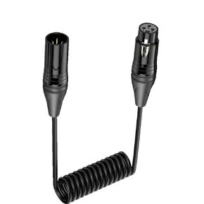 0.5 Meter XLR Coiled Cable, 3 Pin XLR Male to XLR Female Balanced Audio Shielded Cable for Microphone, Mixer, Recording Studio, Podcast, Speaker Systems